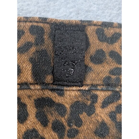 7 For All Mankind Jeans Womens Size 29 Black and Orange Leapard Print Boot Cut - Picture 10 of 15